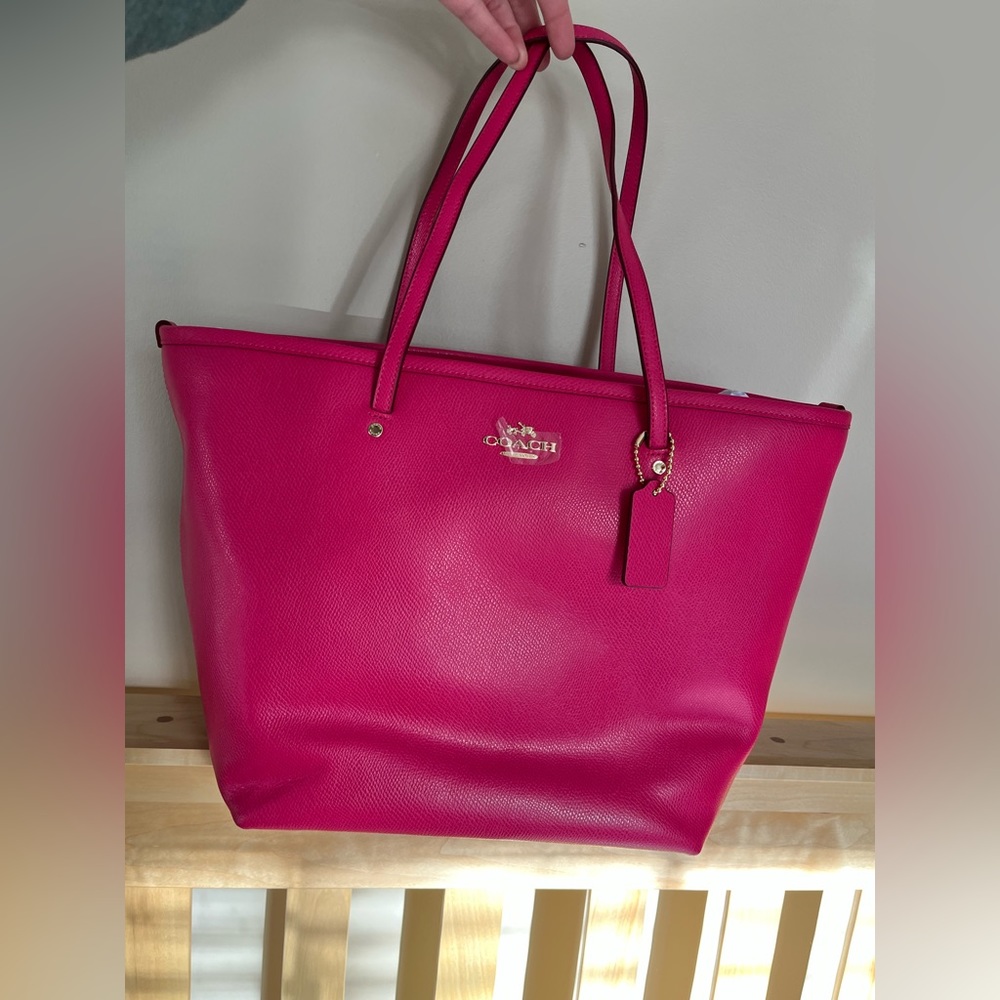 Pink Coach Shoulder Tote Bag
